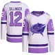 Authentic Youth Owen Sillinger White/Purple Columbus Blue Jackets Hockey Fights Cancer Primegreen Jersey